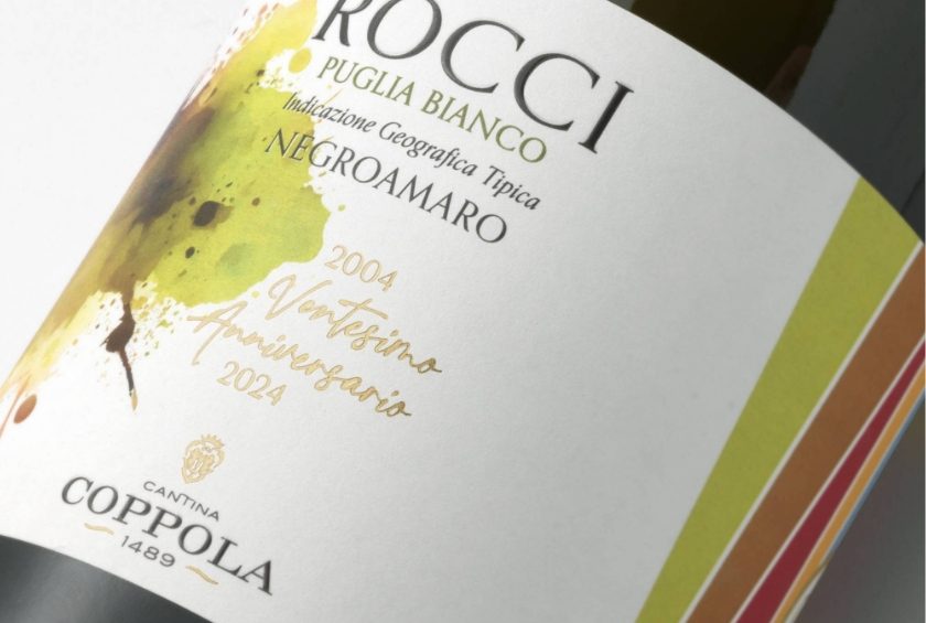 Etichetta bottiglia Rocci negroamaro bianco